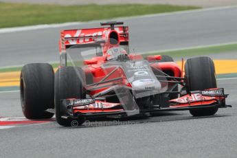 © Octane Photographic 2011. Formula 1 testing Sunday 20th February 2011 Circuit de Catalunya. Virgin MVR-02 - Timo Glock. Digital ref : 0010CB1D2264