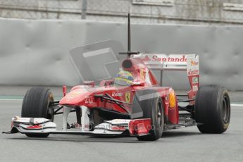 © Octane Photographic 2011. Formula 1 testing Sunday 20th February 2011 Circuit de Catalunya. Ferrari 150° Italia - Felipe Massa. Digital ref : 0010CB1D2302
