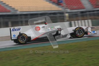 © Octane Photographic 2011. Formula 1 testing Sunday 20th February 2011 Circuit de Catalunya. Sauber C30 - Sergio Perez. Digital ref : 0010CB5D0233