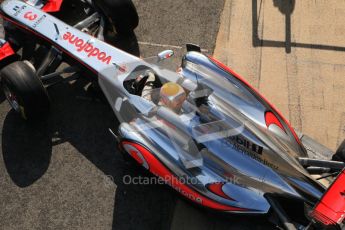 © Octane Photographic 2011. Formula 1 testing Sunday 20th February 2011 Circuit de Catalunya. McLaren MP4/26 - Lewis Hamilton. Digital ref : 0010CB5D0320