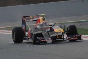 © Octane Photographic 2011. Formula 1 testing Sunday 20th February 2011 Circuit de Catalunya. Red Bull RB7 - Mark Webber. Digital ref : 0010LW7D2445