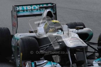 © Octane Photographic 2011. Formula 1 testing Sunday 20th February 2011 Circuit de Catalunya. Mercedes MGP W02 - Nico Rosberg. Digital ref : 0010LW7D2477