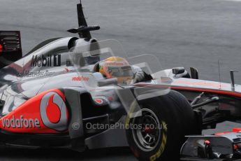 © Octane Photographic 2011. Formula 1 testing Sunday 20th February 2011 Circuit de Catalunya. McLaren MP4/26 - Lewis Hamilton. Digital ref : 0010LW7D2649
