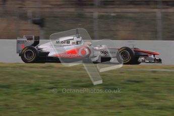 © Octane Photographic 2011. Formula 1 testing Sunday 20th February 2011 Circuit de Catalunya. McLaren MP4/26 - Lewis Hamilton. Digital ref : 0010LW7D2809