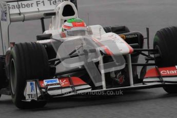 © Octane Photographic 2011. Formula 1 testing Sunday 20th February 2011 Circuit de Catalunya. Sauber C30 - Sergio Perez. Digital ref : 0010LW7D2902