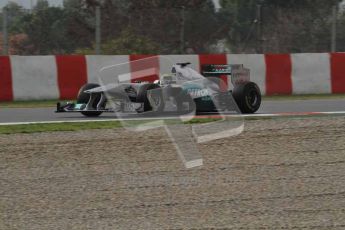 © Octane Photographic 2011. Formula 1 testing Sunday 20th February 2011 Circuit de Catalunya. Mercedes MGP W02 - Nico Rosberg. Digital ref : 0010LW7D3486