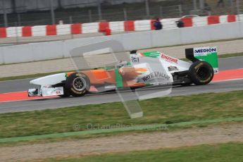 © Octane Photographic 2011. Formula 1 testing Sunday 20th February 2011 Circuit de Catalunya. Force India VJM04 - Adrian Sutil. Digital ref : 0010LW7D3534