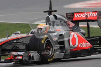 © Octane Photographic 2011. Formula 1 testing Sunday 20th February 2011 Circuit de Catalunya. McLaren MP4/26 - Lewis Hamilton. Digital ref : 0010LW7D3653
