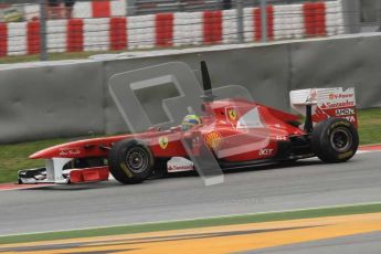 © Octane Photographic 2011. Formula 1 testing Sunday 20th February 2011 Circuit de Catalunya. Ferrari 150° Italia - Felipe Massa. Digital ref : 0010LW7D4403