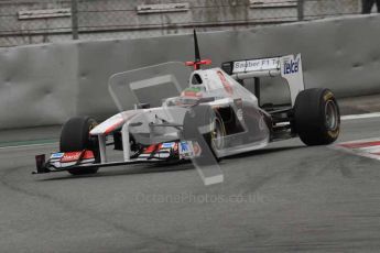 © Octane Photographic 2011. Formula 1 testing Sunday 20th February 2011 Circuit de Catalunya. Sauber C30 - Sergio Perez. Digital ref : 0010LW7D4542