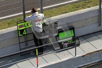 © Octane Photographic 2011. Formula 1 testing Sunday 20th February 2011 Circuit de Catalunya. McLaren - Lewis Hamilton's pit board Digital ref : 0010LW7D4767