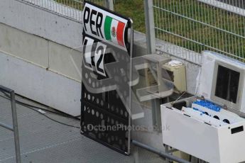 © Octane Photographic 2011. Formula 1 testing Sunday 20th February 2011 Circuit de Catalunya. Sauber - Sergio Perez' pit board. Digital ref : 0010LW7D4910