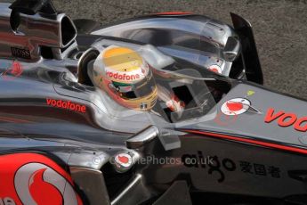 © Octane Photographic 2011. Formula 1 testing Sunday 20th February 2011 Circuit de Catalunya. McLaren MP4/26 - Lewis Hamilton. Digital ref : 0010LW7D5119
