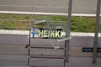 World © Octane Photographic 2010. © Octane Photographic 2011. Formula 1 testing Friday 18th February 2011 Circuit de Catalunya. Lotus - Heikki Kovalainen's pit board. Digital ref : 0024CB1D0121