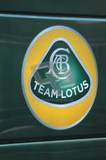 World © Octane Photographic 2010. © Octane Photographic 2011. Formula 1 testing Friday 18th February 2011 Circuit de Catalunya. Lotus team logo. Digital ref : 0024CB1D0258