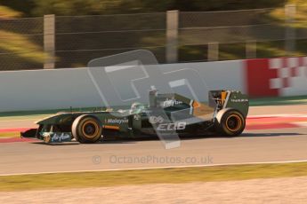 World © Octane Photographic 2010. © Octane Photographic 2011. Formula 1 testing Friday 18th February 2011 Circuit de Catalunya. Lotus T128 - Heikki Kovalainen. Digital ref : 0024CB1D0346