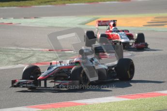 World © Octane Photographic 2010. © Octane Photographic 2011. Formula 1 testing Friday 18th February 2011 Circuit de Catalunya. Hispania F110 - Narain Karthikeyan. Digital ref : 0024CB1D0395