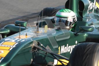 World © Octane Photographic 2010. © Octane Photographic 2011. Formula 1 testing Friday 18th February 2011 Circuit de Catalunya. Lotus T128 - Heikki Kovalainen. Digital ref : 0024CB1D9740