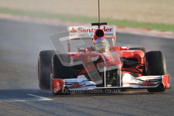 World © Octane Photographic 2010. © Octane Photographic 2011. Formula 1 testing Friday 18th February 2011 Circuit de Catalunya. Ferrari 150° Italia - Fernando Alonso. Digital ref : 0024CB7D9696