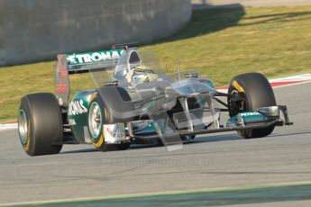 World © Octane Photographic 2010. © Octane Photographic 2011. Formula 1 testing Saturday 19th February 2011 Circuit de Catalunya. Mercedes MGP W02 - Nico Rosberg. Digital ref : 0025CB1D0104