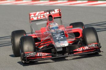 World © Octane Photographic 2010. © Octane Photographic 2011. Formula 1 testing Saturday 19th February 2011 Circuit de Catalunya. Virgin MVR-02 - Timo Glock. Digital ref : 0025CB1D0400