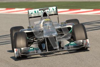 World © Octane Photographic 2010. © Octane Photographic 2011. Formula 1 testing Saturday 19th February 2011 Circuit de Catalunya. Mercedes MGP W02 - Nico Rosberg. Digital ref : 0025CB1D0405