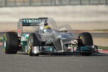 World © Octane Photographic 2010. © Octane Photographic 2011. Formula 1 testing Saturday 19th February 2011 Circuit de Catalunya. Mercedes MGP W02 - Nico Rosberg. Digital ref : 0025CB1D0727