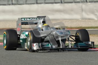 World © Octane Photographic 2010. © Octane Photographic 2011. Formula 1 testing Saturday 19th February 2011 Circuit de Catalunya. Mercedes MGP W02 - Nico Rosnerg. Digital ref : 0025CB1D0751