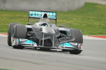World © Octane Photographic 2011. Formula 1 testing Wednesday 9th March 2011 Circuit de Catalunya. Mercedes MGP W02 - Nico Rosberg. Digital ref : 0020CB1D1584