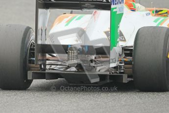 World © Octane Photographic 2011. Formula 1 testing Wednesday 9th March 2011 Circuit de Catalunya. Force India VJM04 - Paul di Resta. Diffuser. Digital ref : 0020CB1D1935