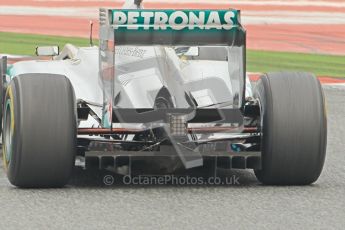 World © Octane Photographic 2011. Formula 1 testing Wednesday 9th March 2011 Circuit de Catalunya. Mercedes MGP W02 - Nico Rosberg. Diffuser. Digital ref : 0020CB1D2063