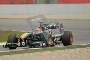 World © Octane Photographic 2011. Formula 1 testing Wednesday 9th March 2011 Circuit de Catalunya. Lotus T124 - Jarno Trulli. Digital ref : 0020CB1D2077