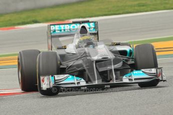 World © Octane Photographic 2011. Formula 1 testing Wednesday 9th March 2011 Circuit de Catalunya. Mercedes MGP W02 - Nico Rosberg. Digital ref : 0020CB1D2108