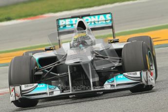 World © Octane Photographic 2011. Formula 1 testing Wednesday 9th March 2011 Circuit de Catalunya. Mercedes MGP W02 - Nico Rosberg. Digital ref : 0020CB1D2110