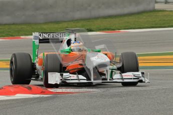 World © Octane Photographic 2011. Formula 1 testing Wednesday 9th March 2011 Circuit de Catalunya. Force India VJM04 - Paul di Resta. Digital ref : 0020CB1D2128