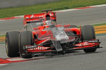 World © Octane Photographic 2011. Formula 1 testing Wednesday 9th March 2011 Circuit de Catalunya. Virgin MVR-02 - Jerome d'Ambrosio. Digital ref : 0020CB1D2218