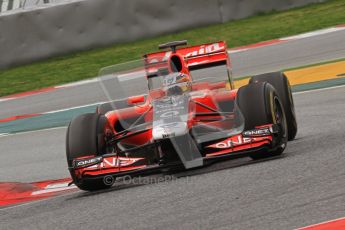 World © Octane Photographic 2011. Formula 1 testing Wednesday 9th March 2011 Circuit de Catalunya. Virgin MVR-02 - Jerome d'Ambrosio. Digital ref : 0020LW7D0024