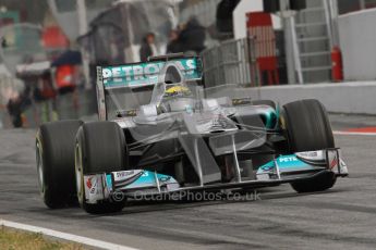 World © Octane Photographic 2011. Formula 1 testing Wednesday 9th March 2011 Circuit de Catalunya. Mercedes MGP W02 - Nico Rosberg. Digital ref : 0020LW7D0222