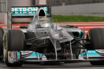 World © Octane Photographic 2011. Formula 1 testing Wednesday 9th March 2011 Circuit de Catalunya. Mercedes MGP W02 - Nico Rosberg. Digital ref : 0020LW7D0227