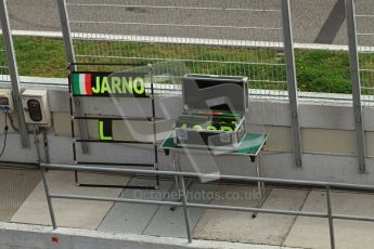 World © Octane Photographic 2011. Formula 1 testing Wednesday 9th March 2011 Circuit de Catalunya. Lotus - Jarno Trulli's pit board. Digital ref : 0020LW7D0394