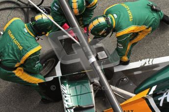 World © Octane Photographic 2011. Formula 1 testing Wednesday 9th March 2011 Circuit de Catalunya. Lotus pit stop practice. Digital ref : 0020LW7D0411