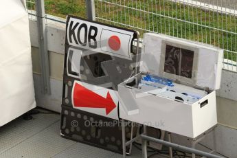 World © Octane Photographic 2011. Formula 1 testing Wednesday 9th March 2011 Circuit de Catalunya. Sauber - Kamui Kobayashi's pit board. Digital ref : 0020LW7D0439