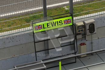 World © Octane Photographic 2011. Formula 1 testing Wednesday 9th March 2011 Circuit de Catalunya. McLaren - Lewis Hamilton's pit board. Digital ref : 0020LW7D0515