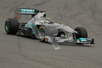 World © Octane Photographic 2011. Formula 1 testing Wednesday 9th March 2011 Circuit de Catalunya. Mercedes MGP W02 - Nico Rosberg. Digital ref : 0020LW7D8622