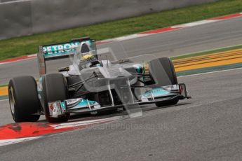 World © Octane Photographic 2011. Formula 1 testing Wednesday 9th March 2011 Circuit de Catalunya. Mercedes MGP W02 - Nico Rosberg. Digital ref : 0020LW7D9674