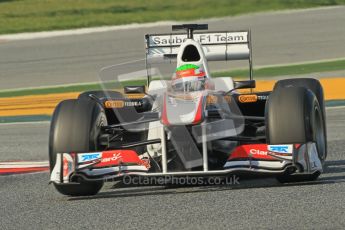 World © Octane Photographic 2011. Formula 1 testing Thursday 10th March 2011 Circuit de Catalunya. Sauber C30 - Sergio Perez. Digital ref : 0023cb1d2978