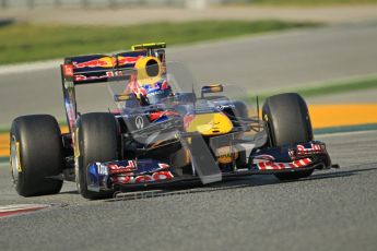 World © Octane Photographic 2011. Formula 1 testing Thursday 10th March 2011 Circuit de Catalunya. Red Bull RB7 - Mark Webber. Digital ref : 0023cb1d3006