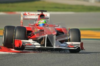 World © Octane Photographic 2011. Formula 1 testing Thursday 10th March 2011 Circuit de Catalunya. Ferrari 150° Italia - Felipe Massa. Digital ref : 0023cb1d3024