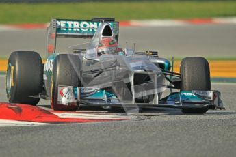 World © Octane Photographic 2011. Formula 1 testing Thursday 10th March 2011 Circuit de Catalunya. Mercedes MGP W02 - Michael Shumacher. Digital ref : 0023CB1D3137