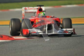 World © Octane Photographic 2011. Formula 1 testing Thursday 10th March 2011 Circuit de Catalunya. Ferrari 150° Italia - Felipe Massa. Digital ref : 0023CB1D3154